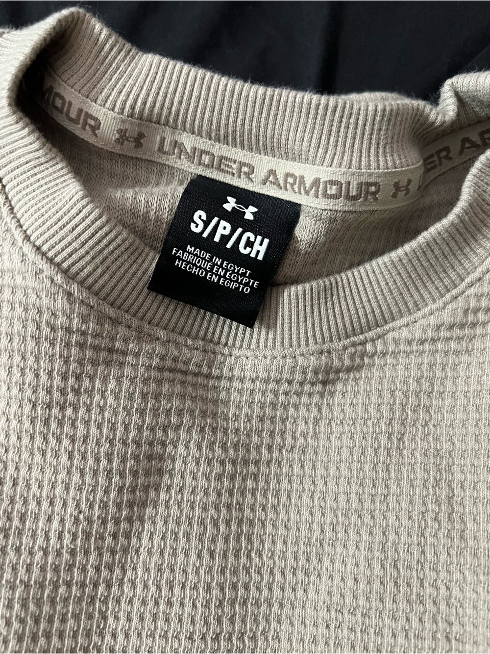 Under Armour Men’s Waffle-Knit Long Sleeve in Light Beige